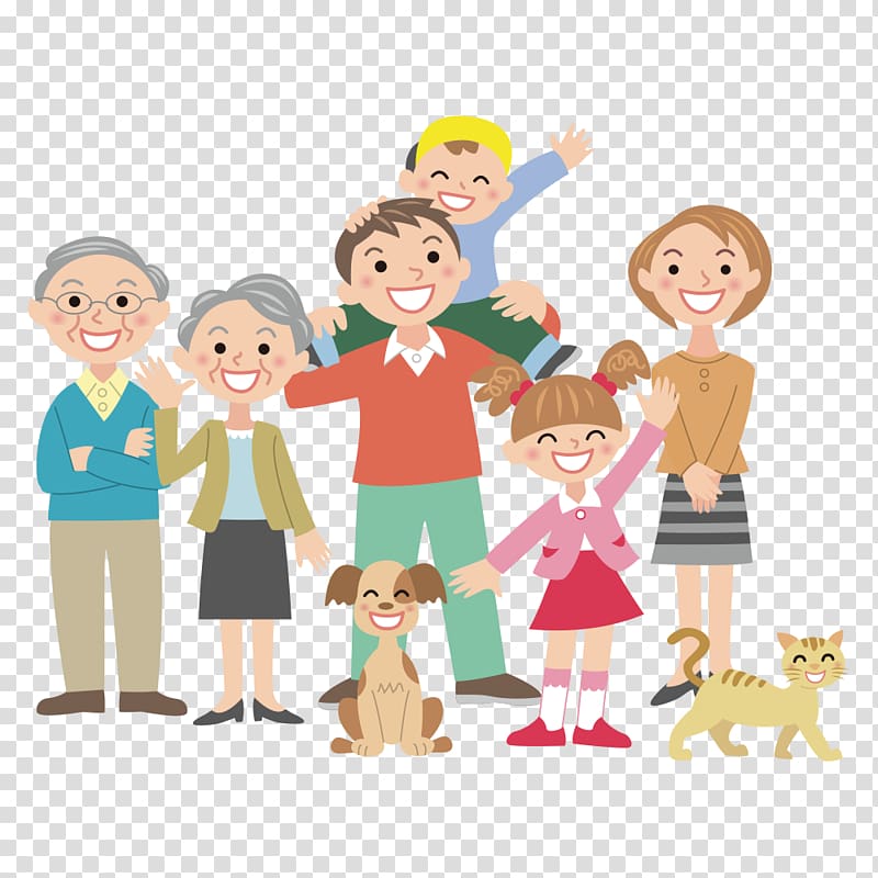 editorial cartoon family happy family vector